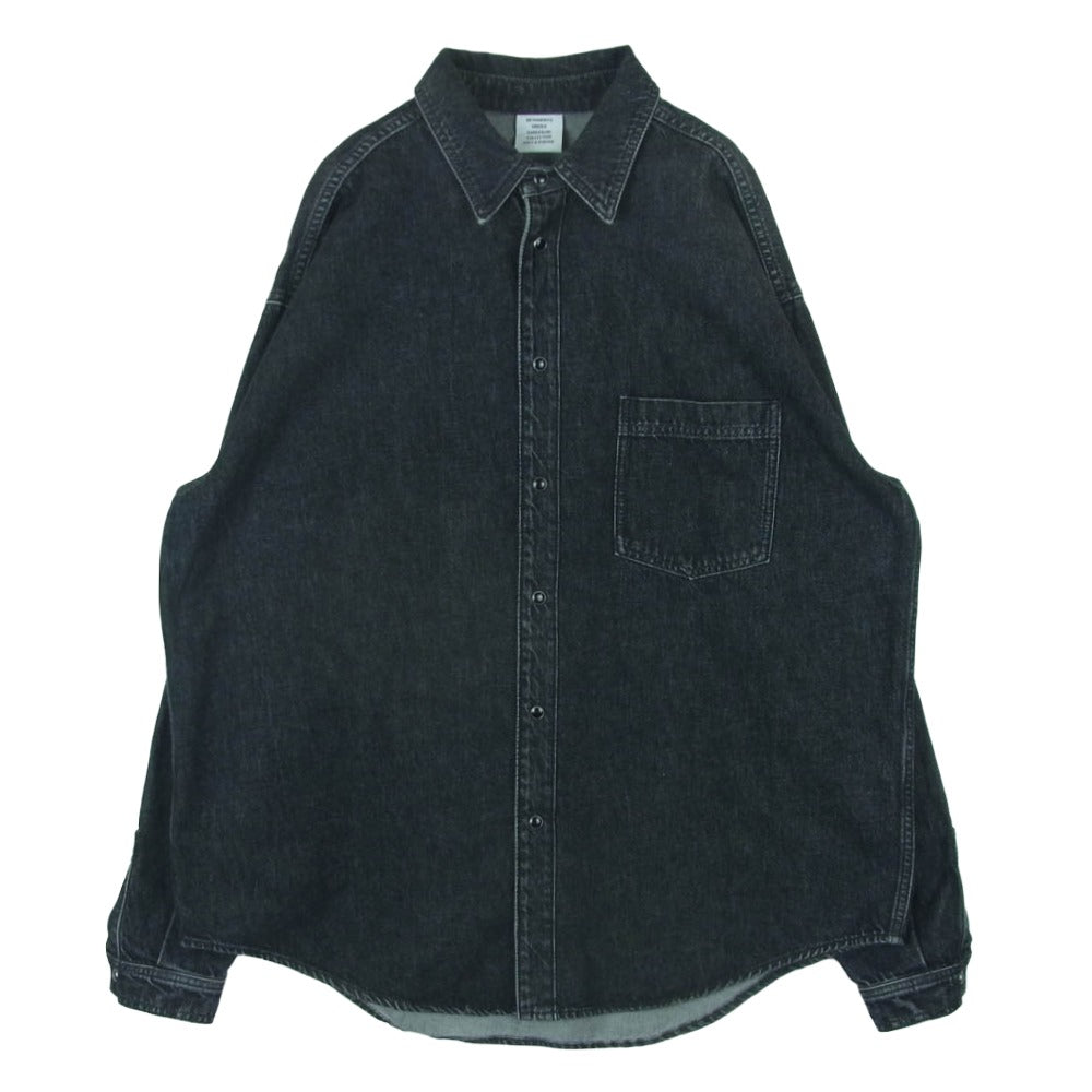 VETEMENTS ヴェトモン 20aw UAH21SH043 Back Logo Denim Long Sleeve Shirt バック ロゴ デニム 長袖 シャツ ジャケット グレー系 XS【中古】