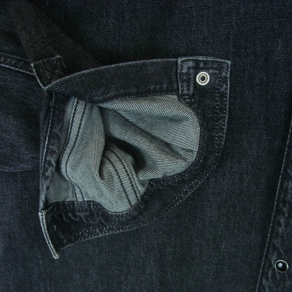 VETEMENTS ヴェトモン 20aw UAH21SH043 Back Logo Denim Long Sleeve Shirt バック ロゴ デニム 長袖 シャツ ジャケット グレー系 XS【中古】