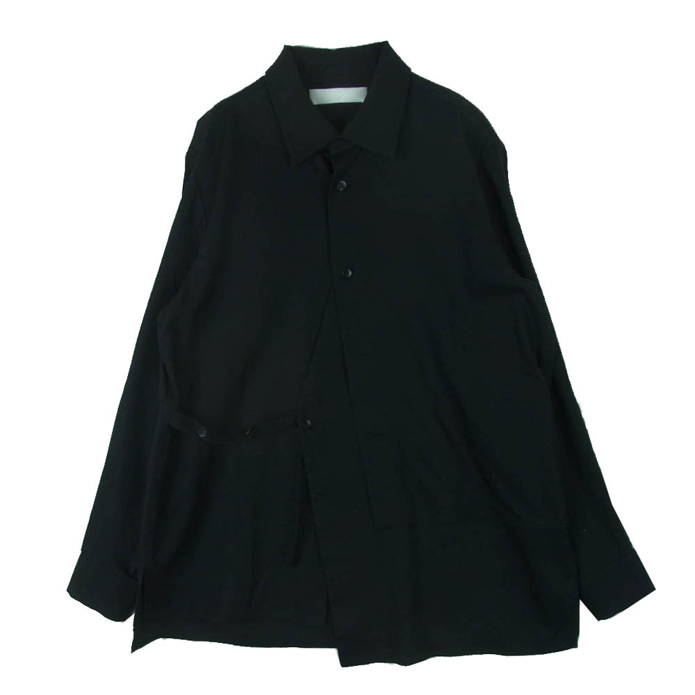 エトセンス 20AW E220-204 SHIFT SHIRT ウール シフト シャツ コットン 日本製 ブラック系 1【中古】