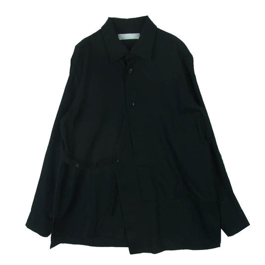 エトセンス 20AW E220-204 SHIFT SHIRT ウール シフト シャツ コットン 日本製 ブラック系 1【中古】