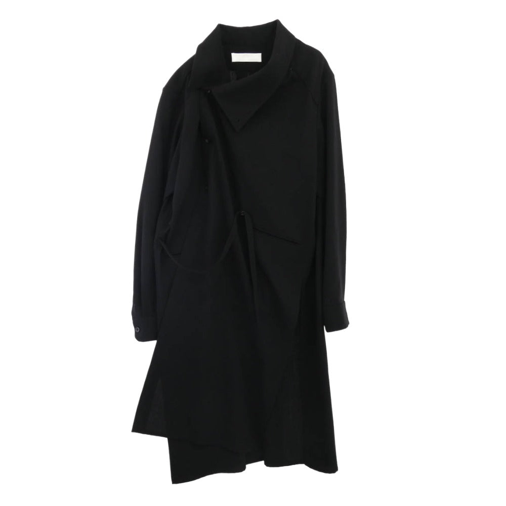 エトセンス 20AW E220-301 SHIFT COLLAR COAT SHIRT シフトカラー ロング コート ブラック系 サイズ表記なし【中古】