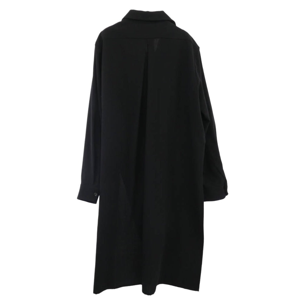 エトセンス 20AW E220-301 SHIFT COLLAR COAT SHIRT シフトカラー ロング コート ブラック系 サイズ表記なし【中古】
