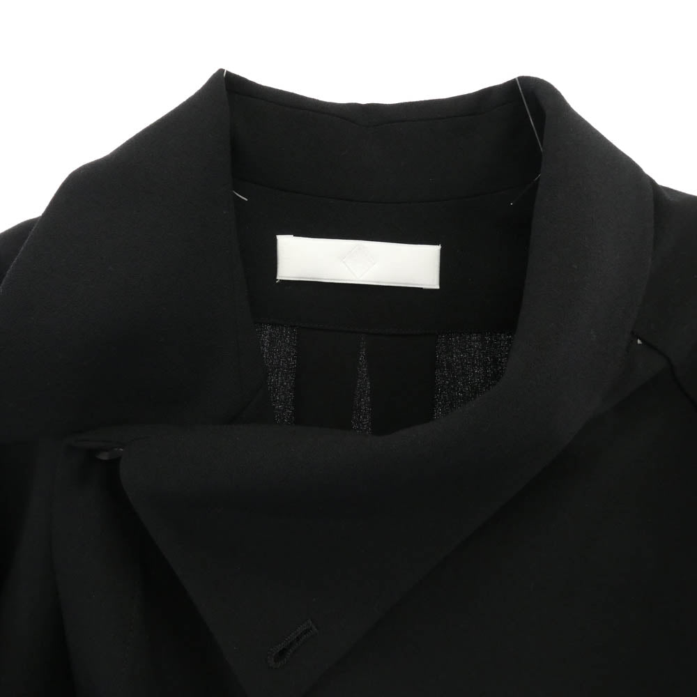 エトセンス 20AW E220-301 SHIFT COLLAR COAT SHIRT シフトカラー ロング コート ブラック系 サイズ表記なし【中古】