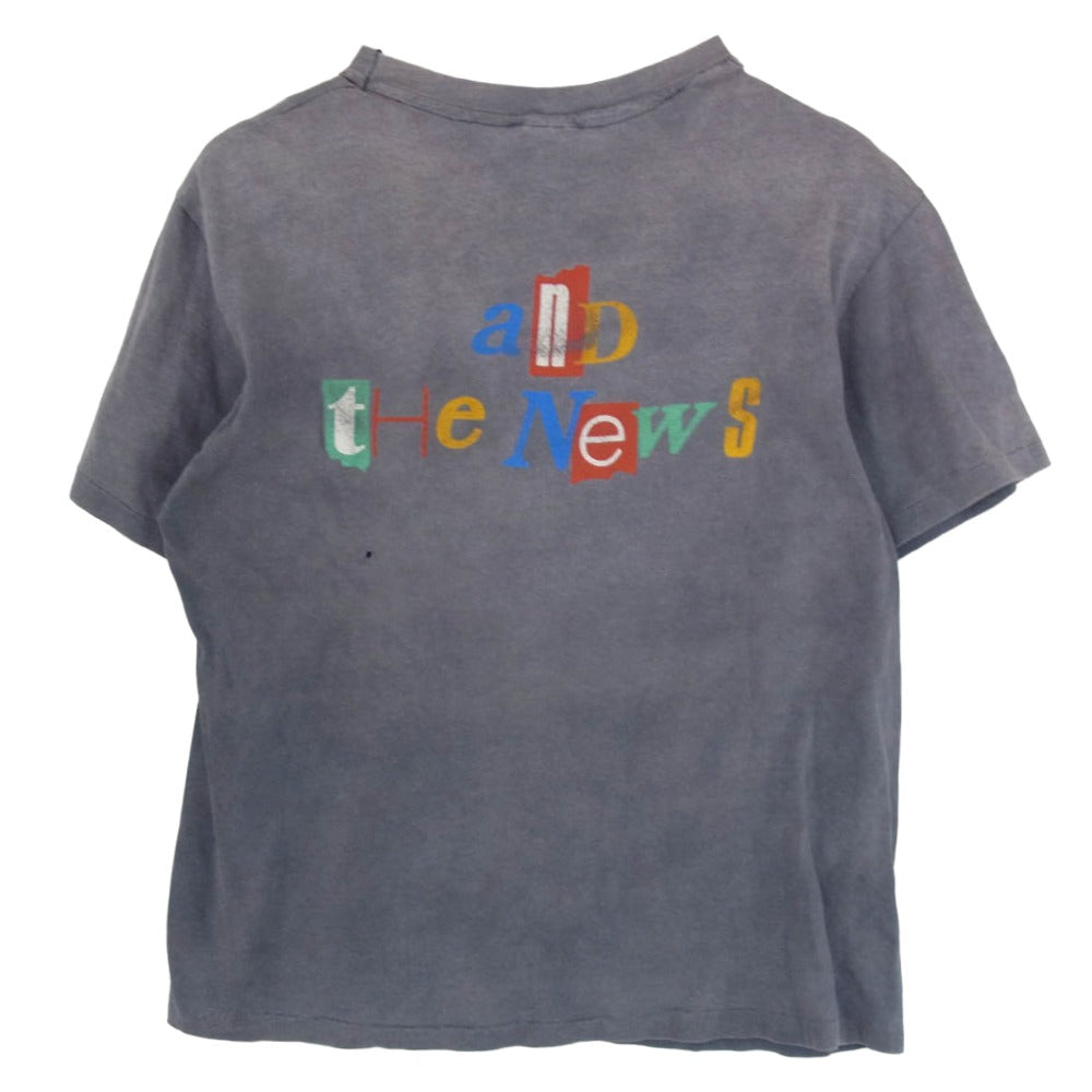 ヘインズ 80s USA製 Huey Lewis ヒューイ・ルイス 半袖 バンドＴシャツ グレー系 L【中古】