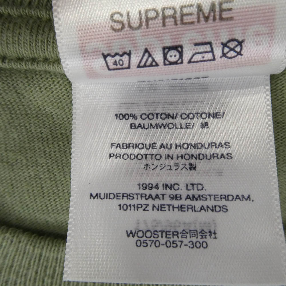 Supreme シュプリーム 24AW ×Thrasher Back Tail Tee スラッシャー バック テイル 半袖Tシャツ グリーン系 M【中古】
