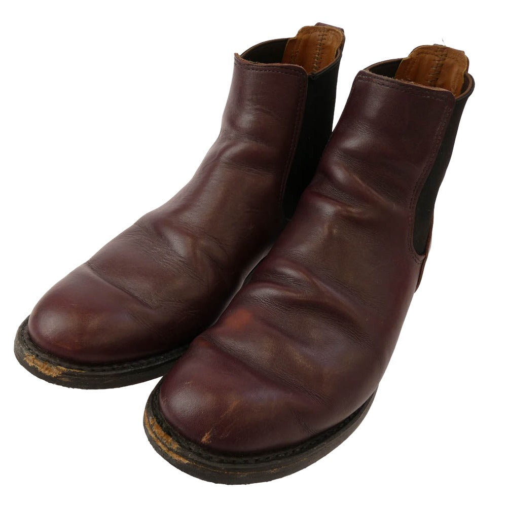 RED WING レッドウィング 9077 USA製 Mil-1 Congress Boots コングレス ブーツ レザー サイドゴア ブーツ ワインレッド系 9.5【中古】