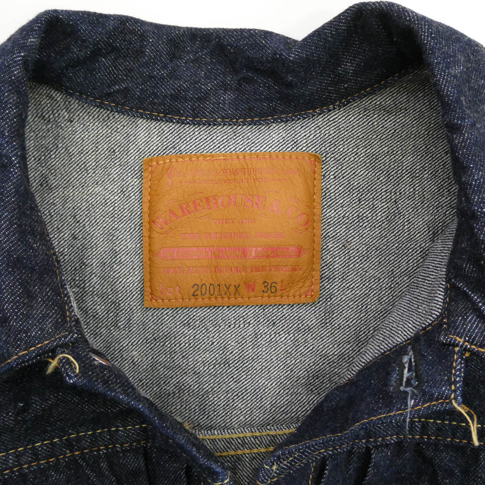 WAREHOUSE ウエアハウス 2001xx 1st デニムジャケット Gジャン ONE WASH ワンウォッシュ インディゴブルー系 36【極上美品】【中古】
