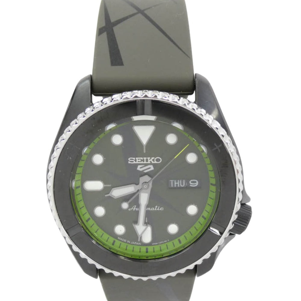 SEIKO セイコー SBSA153 FIVE SPORTS ONEPIECE ZORO MODEL ファイブスポーツ ワンピース ゾロモデル 時計 ブラック系 グリーン系【極上美品】【中古】