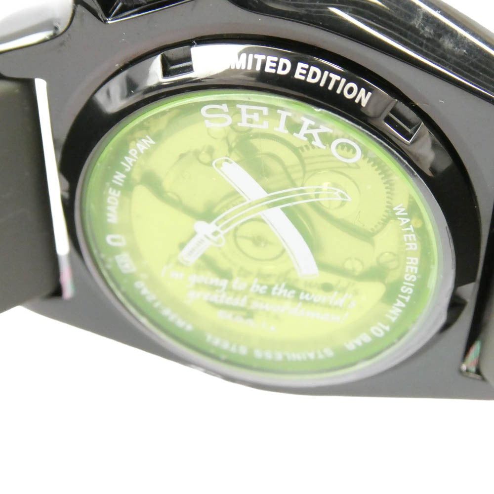 SEIKO セイコー SBSA153 FIVE SPORTS ONEPIECE ZORO MODEL ファイブスポーツ ワンピース ゾロモデル 時計 ブラック系 グリーン系【極上美品】【中古】