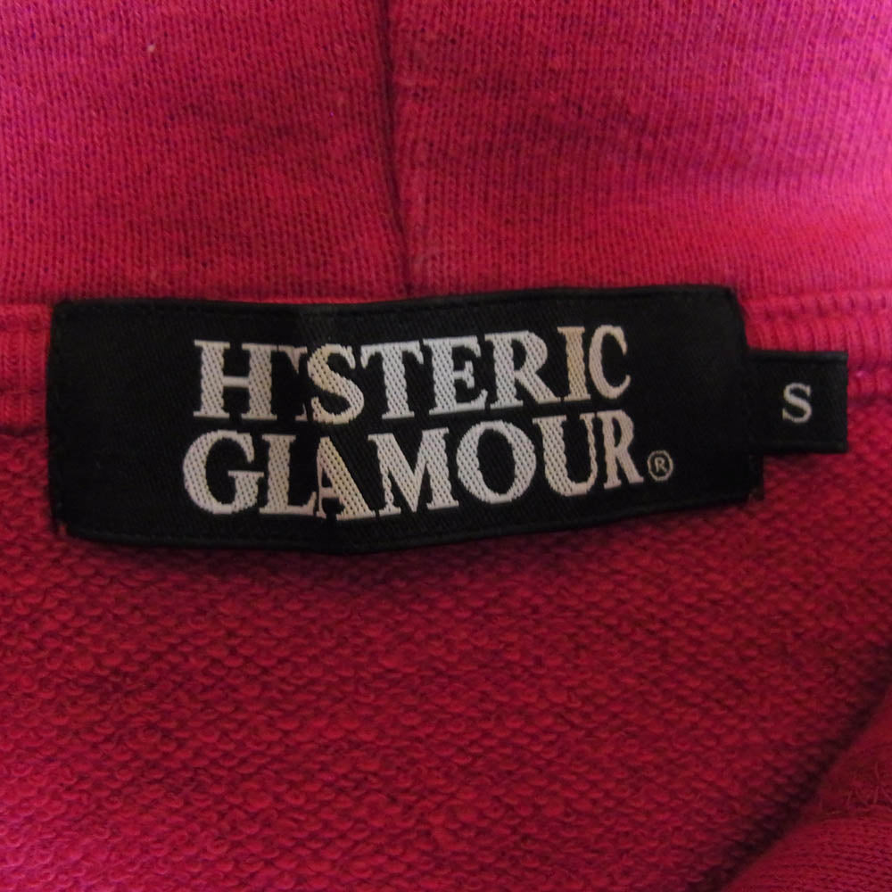 HYSTERIC GLAMOUR ヒステリックグラマー 11AW 0213CF02 スタッズ ロゴプリント フーディ フルジップ パーカー ピンク系 S【中古】