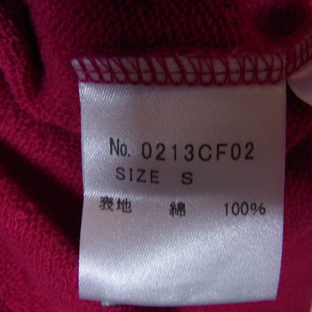 HYSTERIC GLAMOUR ヒステリックグラマー 11AW 0213CF02 スタッズ ロゴプリント フーディ フルジップ パーカー ピンク系 S【中古】