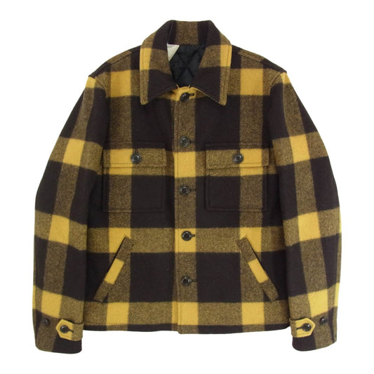 N.HOOLYWOOD エヌハリウッド 112-C009 ウール チェック cpo メルトン ジャケット イエロー系 36【中古】