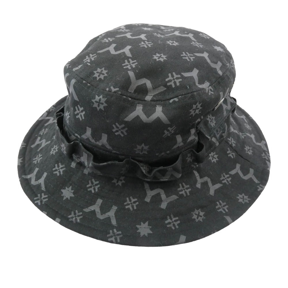 Yohji Yamamoto POUR HOMME ヨウジヤマモトプールオム HN-H92-975 NewEra ニューエラ ADVENTURE YY LOGO アドベンチャー オールオーバープリント バケットハット 帽子 ブラック系【中古】