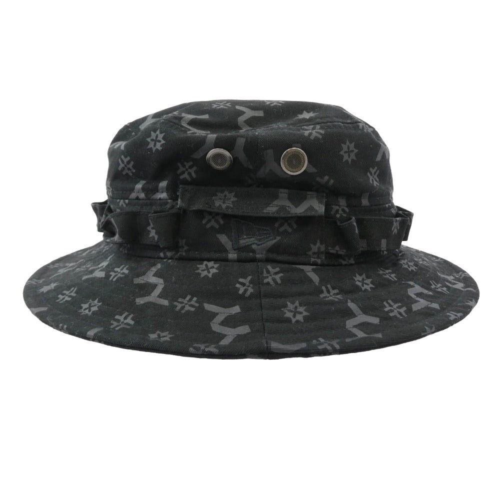Yohji Yamamoto POUR HOMME ヨウジヤマモトプールオム HN-H92-975 NewEra ニューエラ ADVENTURE YY LOGO アドベンチャー オールオーバープリント バケットハット 帽子 ブラック系【中古】
