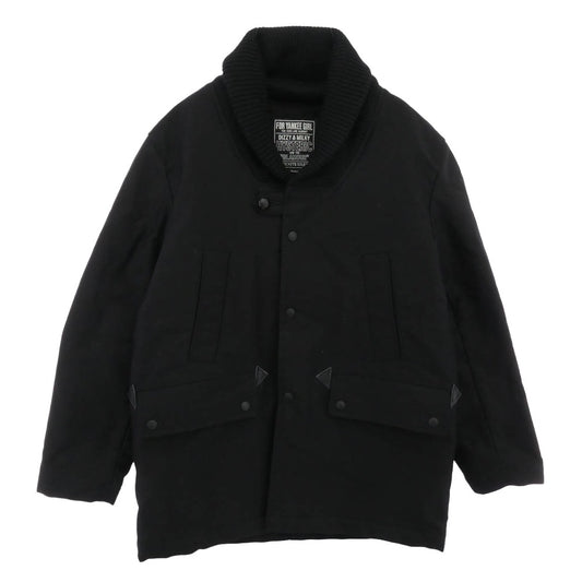 HYSTERIC GLAMOUR ヒステリックグラマー 22SS 02223AC05 ショールカラー ニットリブ クルミボタン 裏地キルティング ドンキーコート ブラック系 M【中古】