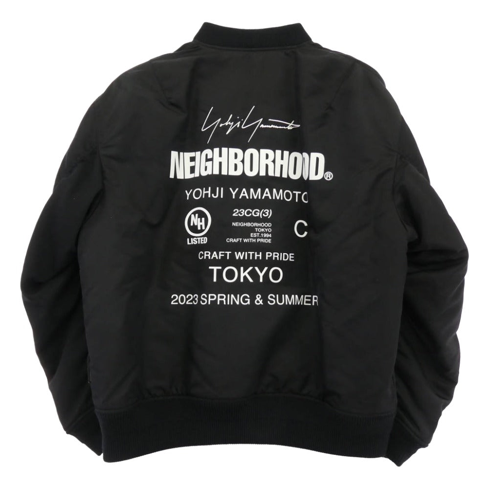 Yohji Yamamoto ヨウジヤマモト × NEIGHBORHOOD ネイバーフッド HZ-Y70-600 222SPYYN-JKM01S MA-1 JACKET ジャケット ブラック系 L【中古】