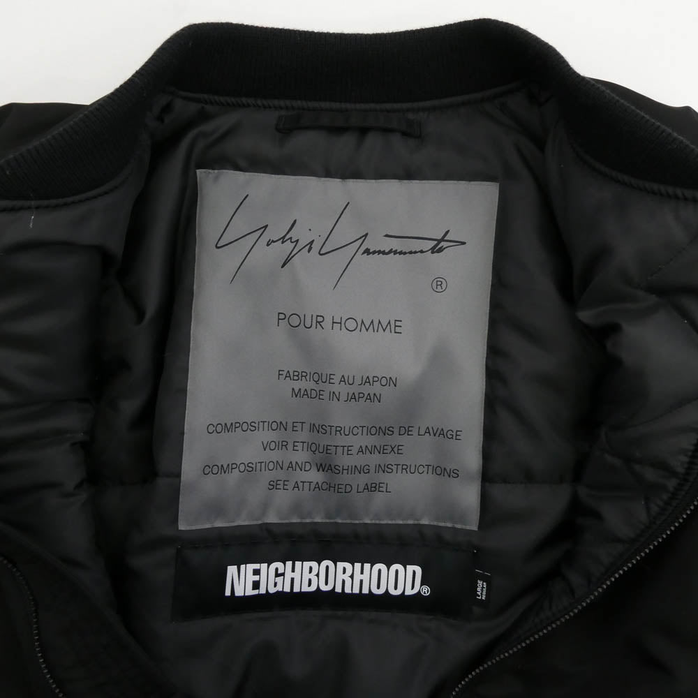 Yohji Yamamoto ヨウジヤマモト × NEIGHBORHOOD ネイバーフッド HZ-Y70-600 222SPYYN-JKM01S MA-1 JACKET ジャケット ブラック系 L【中古】