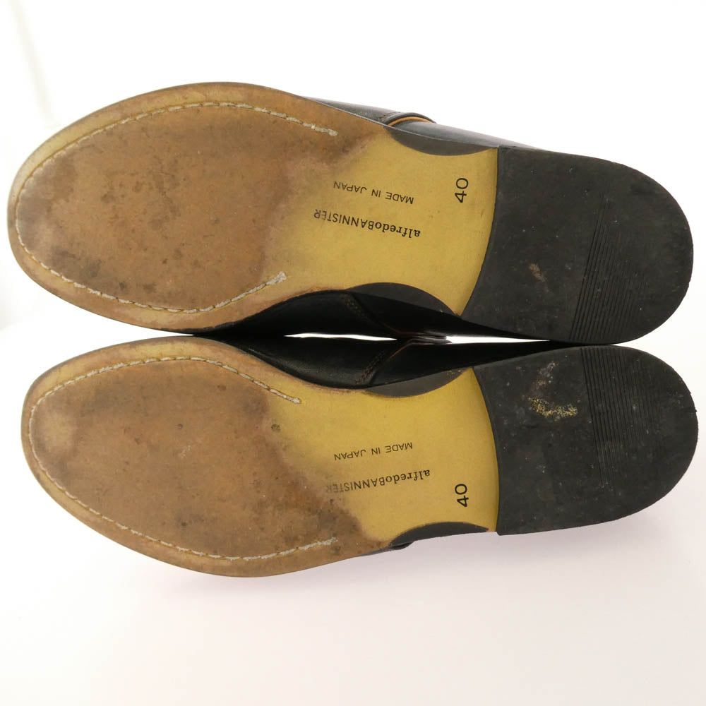 alfredoBANNISTER アルフレッドバニスター レザー ローファー シューズ ブラック系 40【中古】