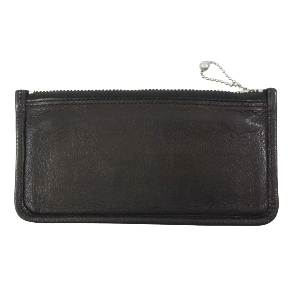 スロウ S0699H DEER soft pouch wallet s ディアスキン ソフト ポーチ ウォレット ブラック系【中古】