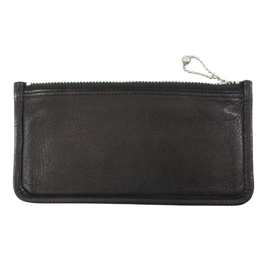 スロウ S0699H DEER soft pouch wallet s ディアスキン ソフト ポーチ ウォレット ブラック系【中古】
