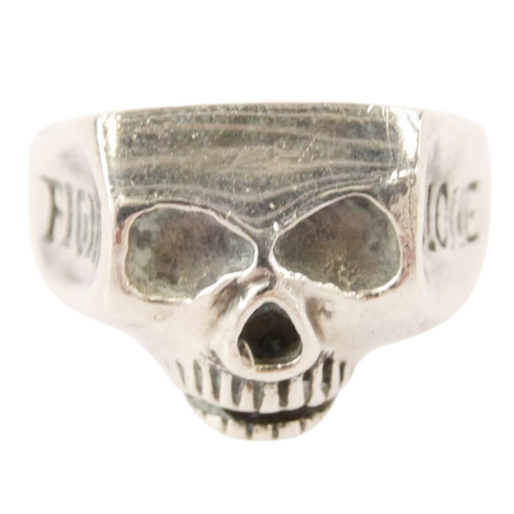 Loree Rodkin ローリーロドキン SKULL RING スカル ジルコニアアイ サイドクロス ストーン リング シルバー系 21号【中古】