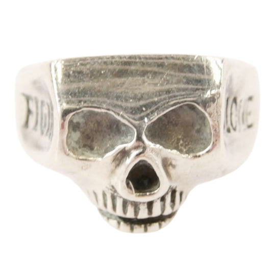 Loree Rodkin ローリーロドキン SKULL RING スカル ジルコニアアイ サイドクロス ストーン リング シルバー系 21号【中古】