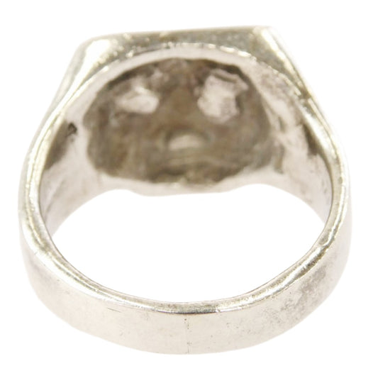 Loree Rodkin ローリーロドキン SKULL RING スカル ジルコニアアイ サイドクロス ストーン リング シルバー系 21号【中古】