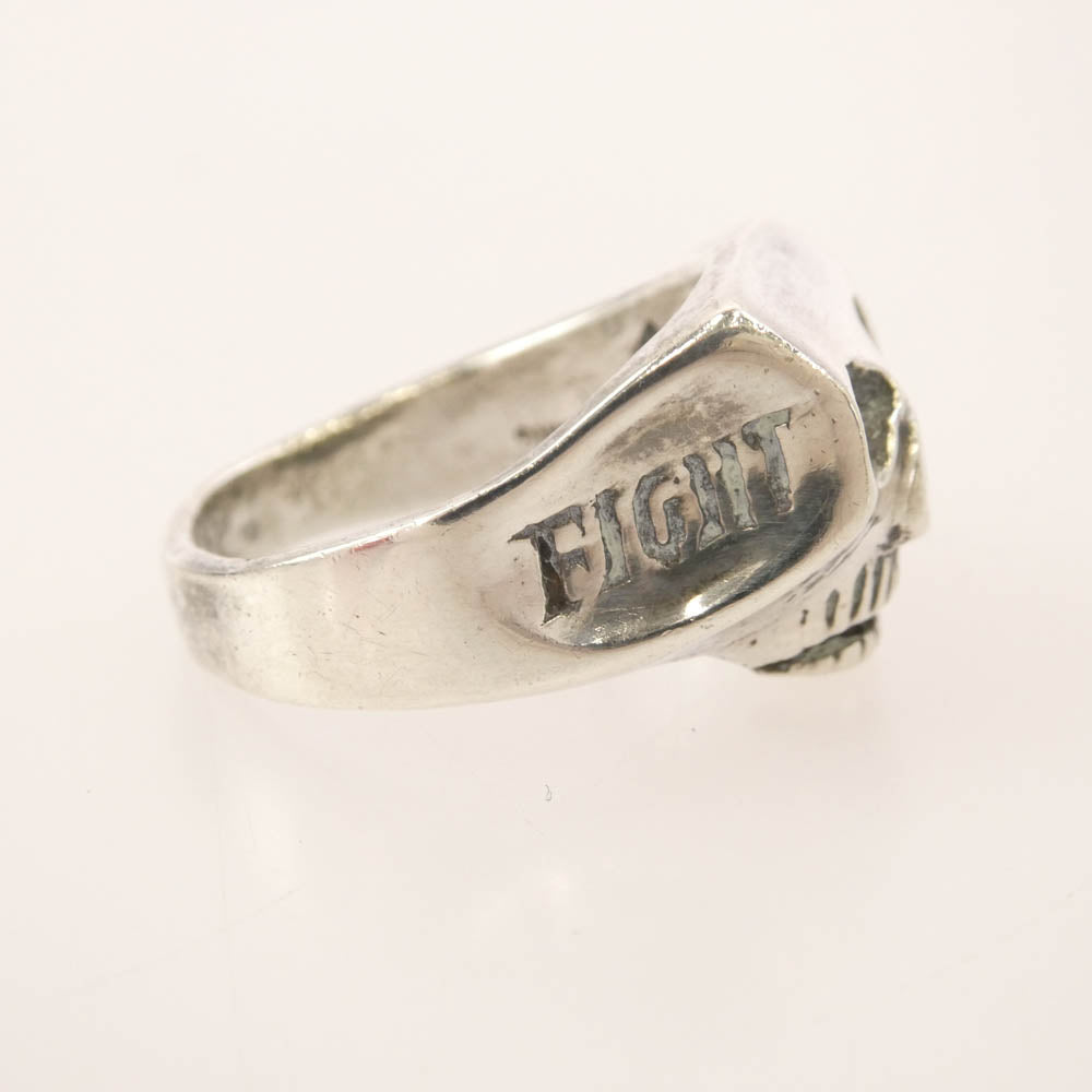 Loree Rodkin ローリーロドキン SKULL RING スカル ジルコニアアイ サイドクロス ストーン リング シルバー系 21号【中古】