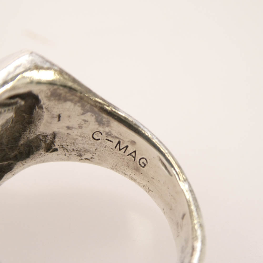 Loree Rodkin ローリーロドキン SKULL RING スカル ジルコニアアイ サイドクロス ストーン リング シルバー系 21号【中古】