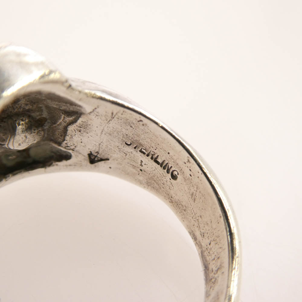 Loree Rodkin ローリーロドキン SKULL RING スカル ジルコニアアイ サイドクロス ストーン リング シルバー系 21号【中古】