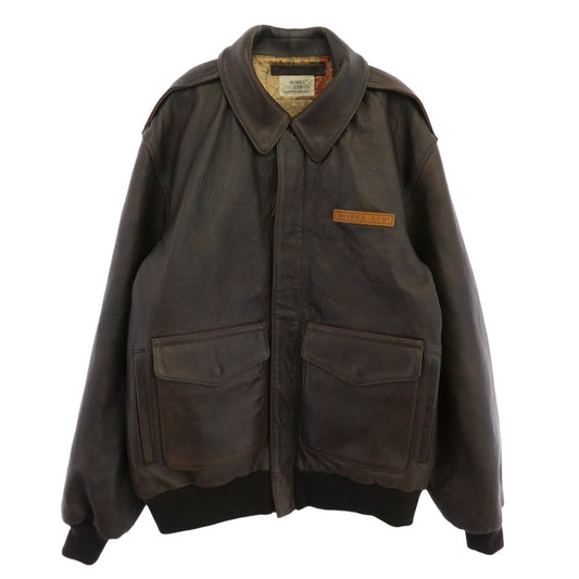 AVIREX アヴィレックス 783-3950011 A-2 FLIGHT JACKET ANTIQUE LANB アンティークラム レザー フライトジャケット ブラウン系 44【中古】