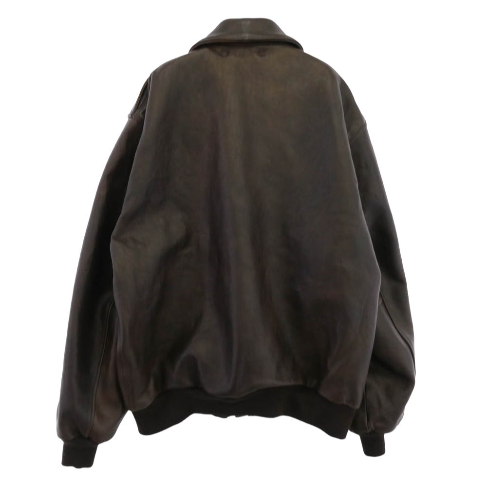 AVIREX アヴィレックス 783-3950011 A-2 FLIGHT JACKET ANTIQUE LANB アンティークラム レザー フライトジャケット ブラウン系 44【中古】