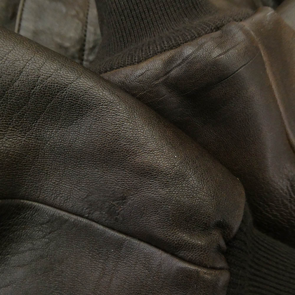 AVIREX アヴィレックス 783-3950011 A-2 FLIGHT JACKET ANTIQUE LANB アンティークラム レザー フライトジャケット ブラウン系 44【中古】