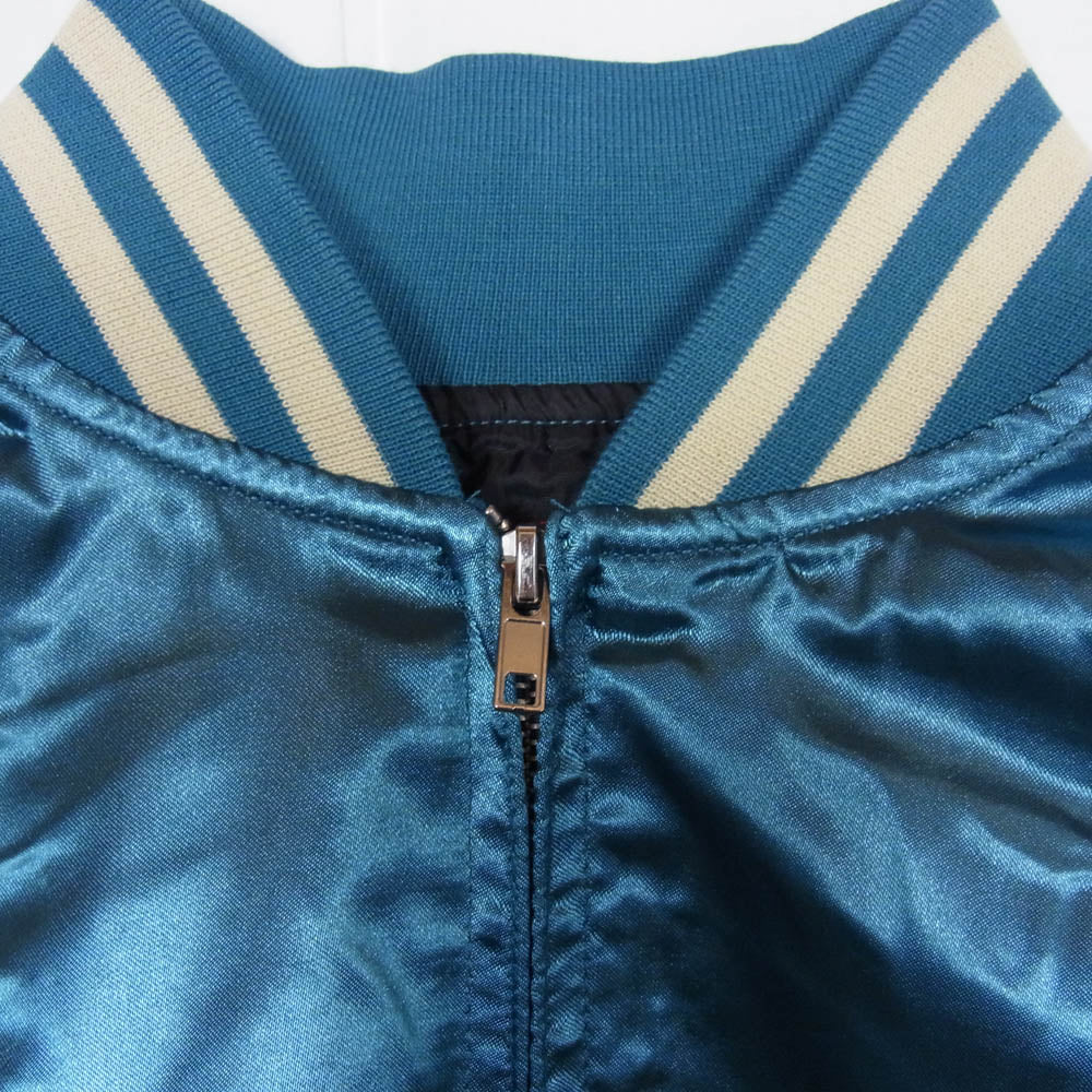 イッシンニョキョウ 和柄 龍 スカジャン ジャケット ブルー ライトブルー系 XL【中古】