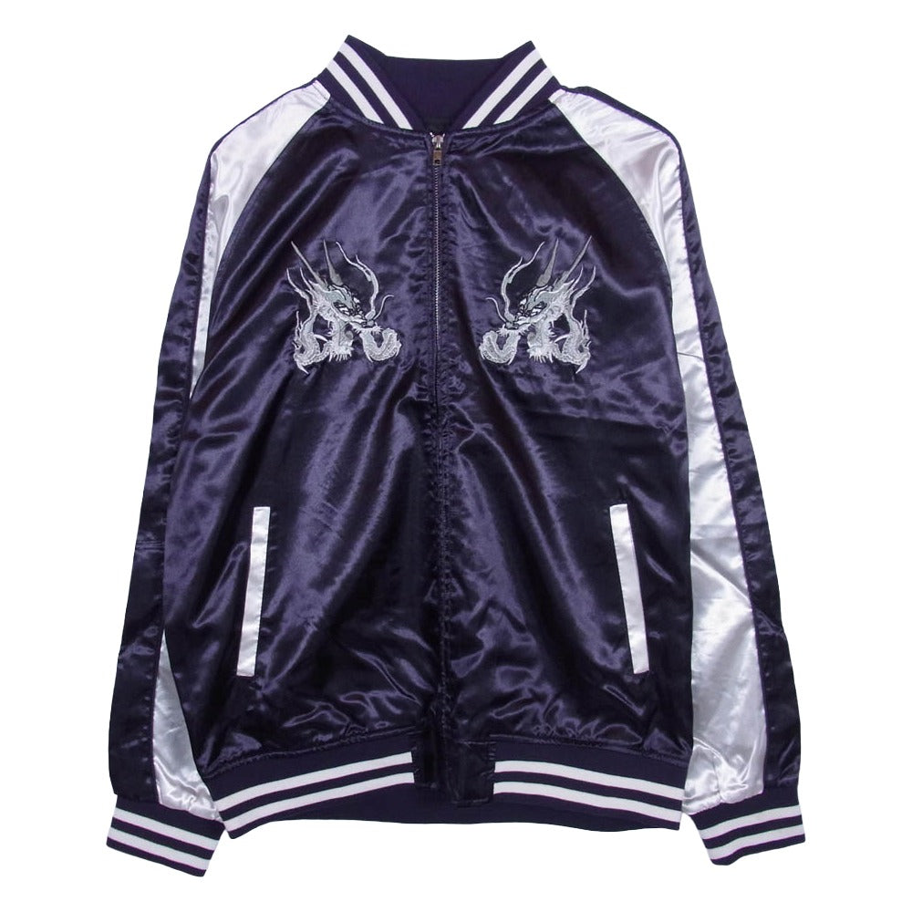 イッシンニョキョウ 和柄 龍 スカジャン ジャケット パープル パープル系 XL【中古】