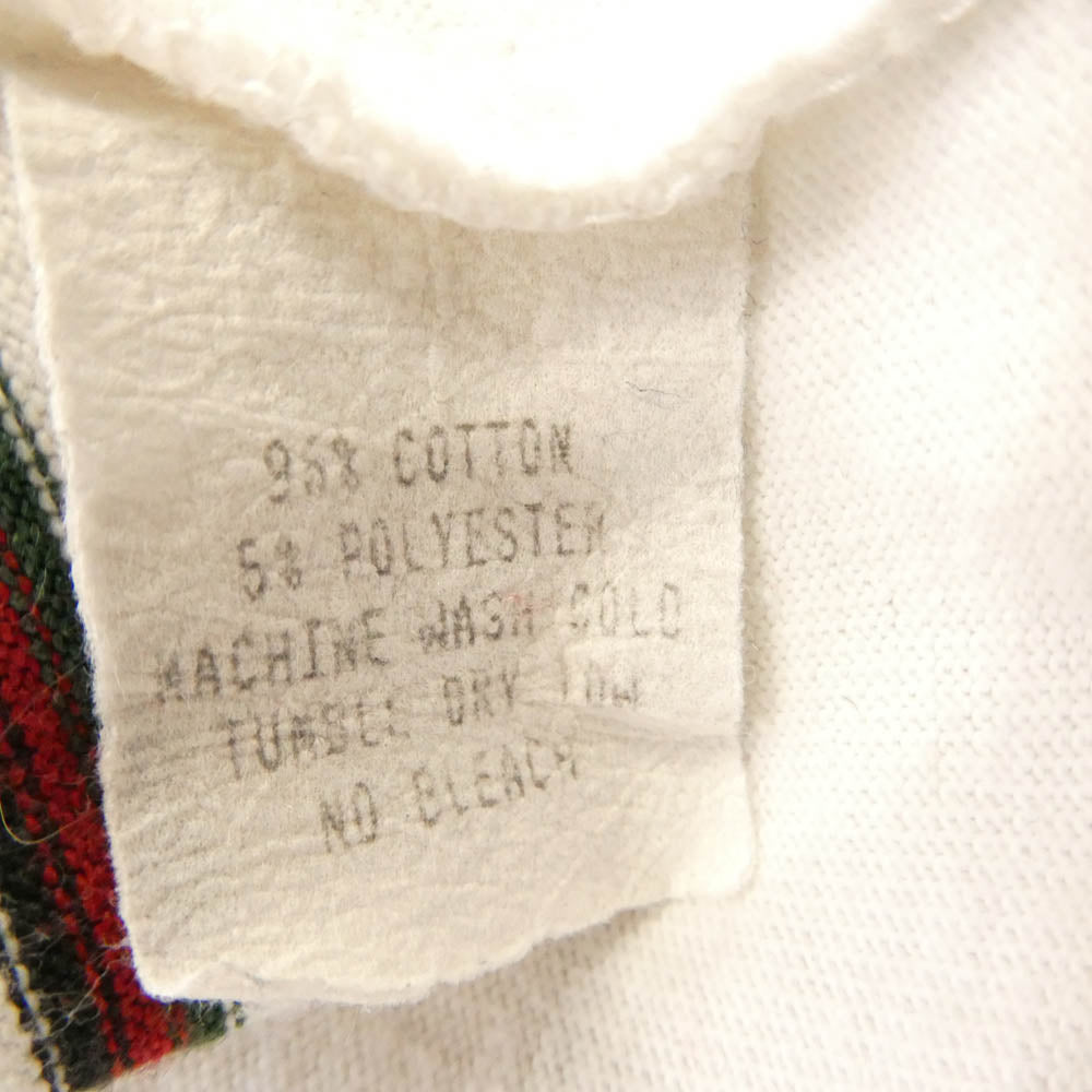 Supreme シュプリーム 90～00s 初期タグ カナダ製 ボーダー Tシャツ 半袖カットソー ホワイト系 レッド系 M【中古】