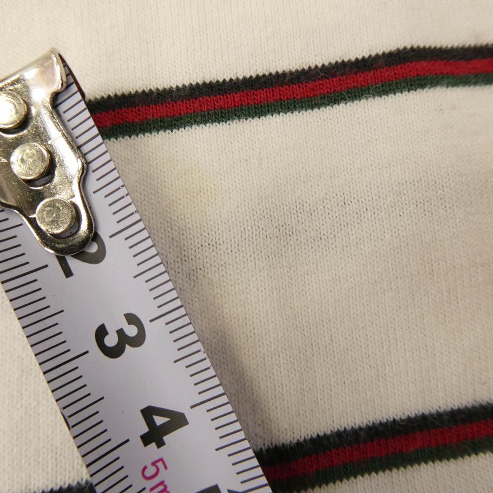 Supreme シュプリーム 90～00s 初期タグ カナダ製 ボーダー Tシャツ 半袖カットソー ホワイト系 レッド系 M【中古】