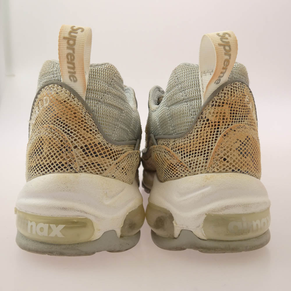 Supreme シュプリーム 844694-100 × Nike Air Max 98 Snakeskin ナイキ エアマックス 98 スネークスキン ローカットスニーカー シルバー系 27cm【中古】