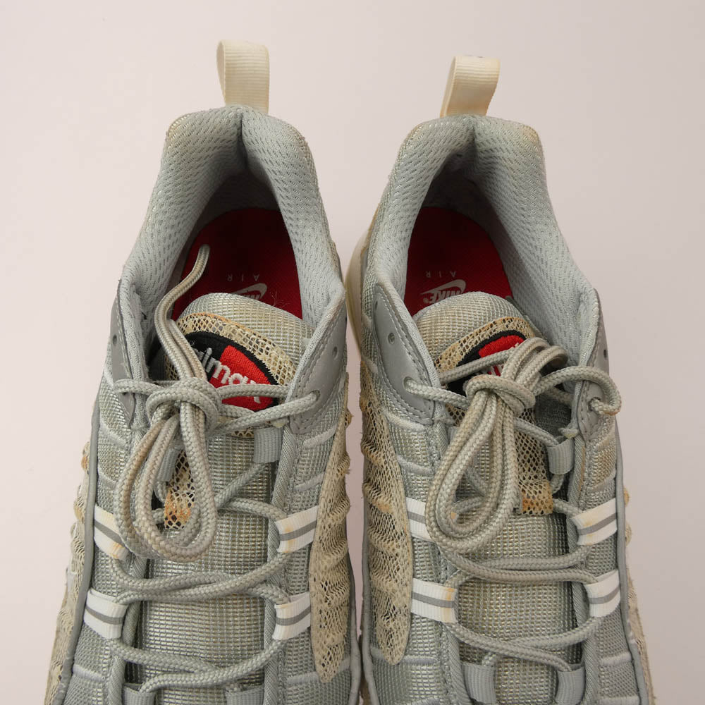 Supreme シュプリーム 844694-100 × Nike Air Max 98 Snakeskin ナイキ エアマックス 98 スネークスキン ローカットスニーカー シルバー系 27cm【中古】