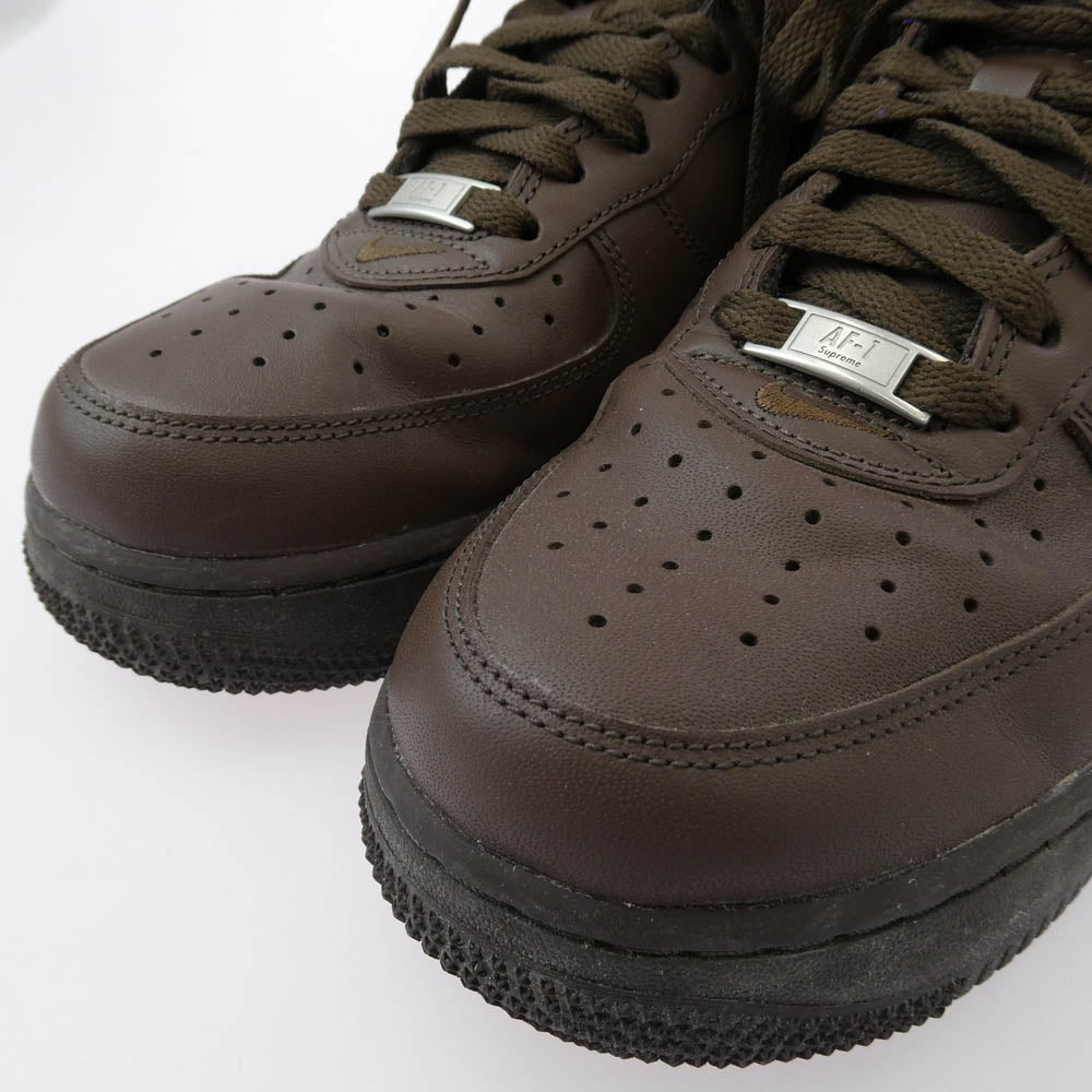 Supreme シュプリーム CU9225-200 × NIKE AIR FORCE 1 LOW BAROQUE BROWN ナイキ エアフォース1 ローカットスニーカー ブラウン系 26cm【中古】