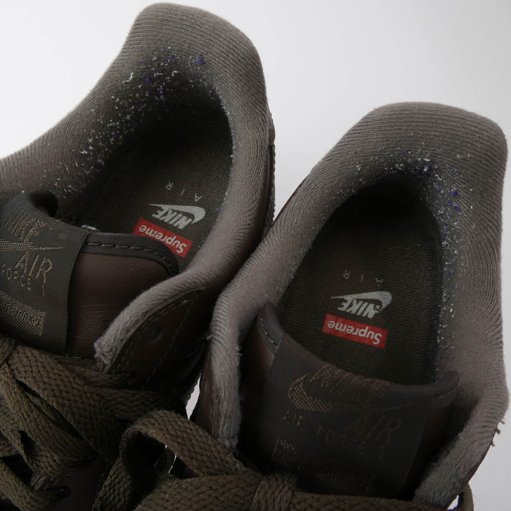 Supreme シュプリーム CU9225-200 × NIKE AIR FORCE 1 LOW BAROQUE BROWN ナイキ エアフォース1 ローカットスニーカー ブラウン系 26cm【中古】