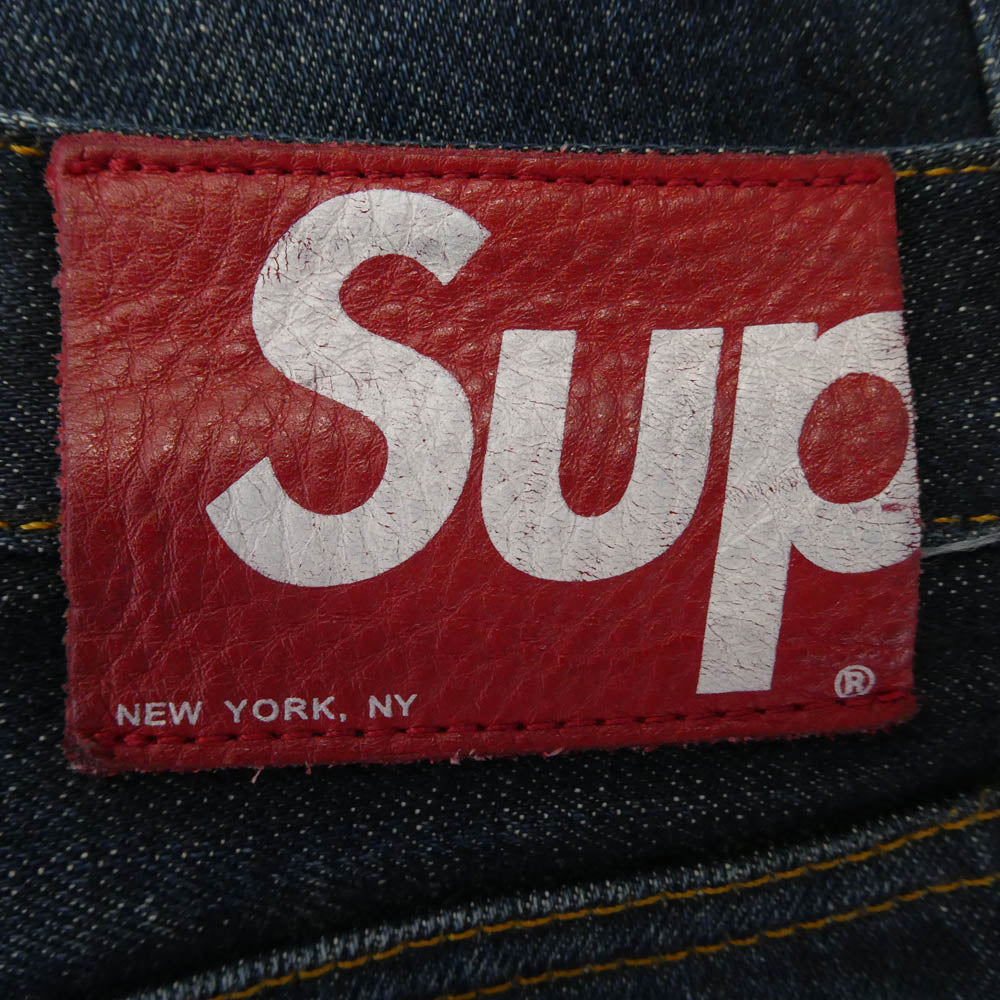 Supreme シュプリーム セルビッチ ボタンフライ ストレート デニム パンツ インディゴブルー系 34【中古】