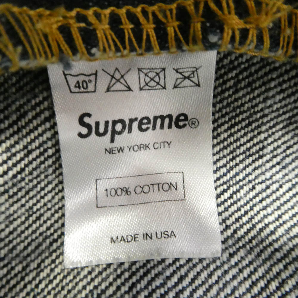 Supreme シュプリーム セルビッチ ボタンフライ ストレート デニム パンツ インディゴブルー系 34【中古】