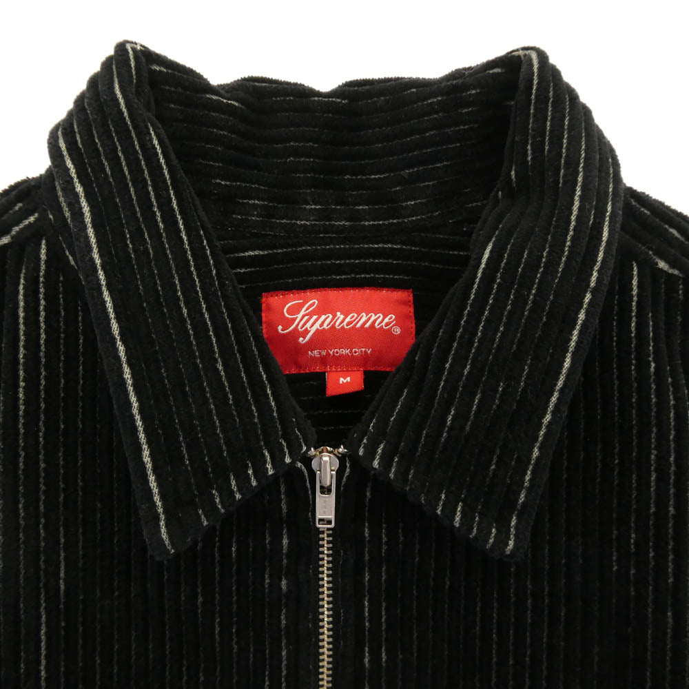 Supreme シュプリーム 23SS 2-Tone Corduroy Zip Up Shirt 2トーン コーデュロイ ジップアップ 長袖シャツ ジャケット ブラック系 M【中古】