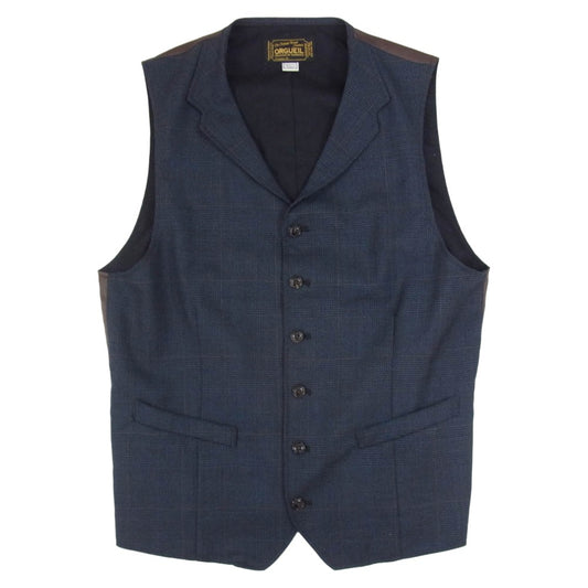 ORGUEIL オルゲイユ OR-4107B Glen Check Gilet グレン チェック ベスト ネイビー系 40【中古】