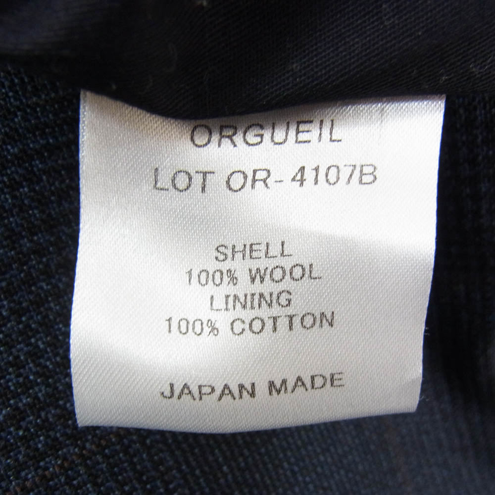 ORGUEIL オルゲイユ OR-4107B Glen Check Gilet グレン チェック ベスト ネイビー系 40【中古】