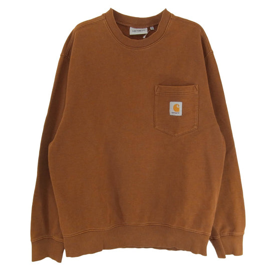 Carhartt カーハート 5634.20PO01407.0620 WIP ポケット付き クルーネック スウェットシャツ トレーナー ブラウン系 M【中古】