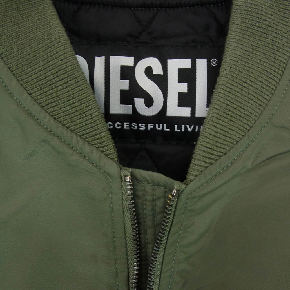 DIESEL ディーゼル J-ROSS-NEW JACKET 裏地キルティング フライトジャケット MA-1 カーキ系 M【中古】