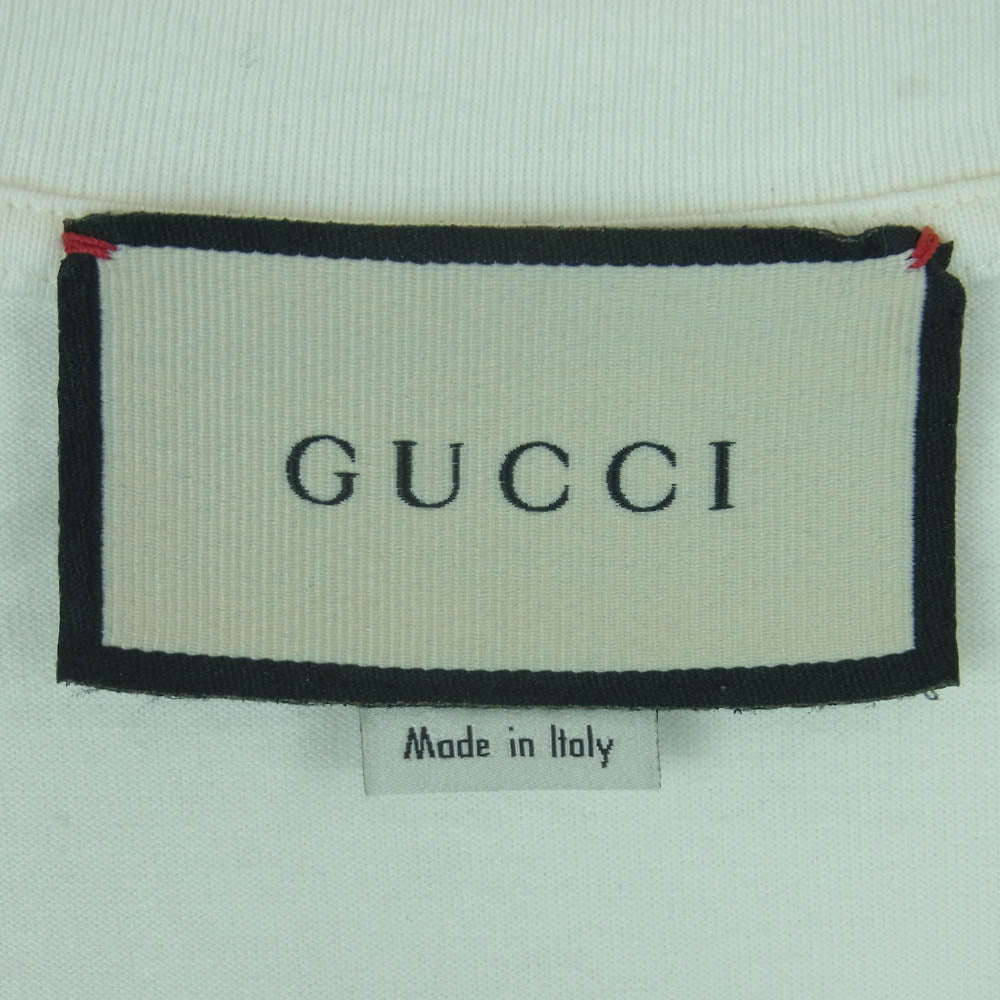 GUCCI グッチ 565806 XJAZY ブレードロゴプリント クルーネック 半袖 Tシャツ コットン イタリア製 ホワイト系 XS【中古】