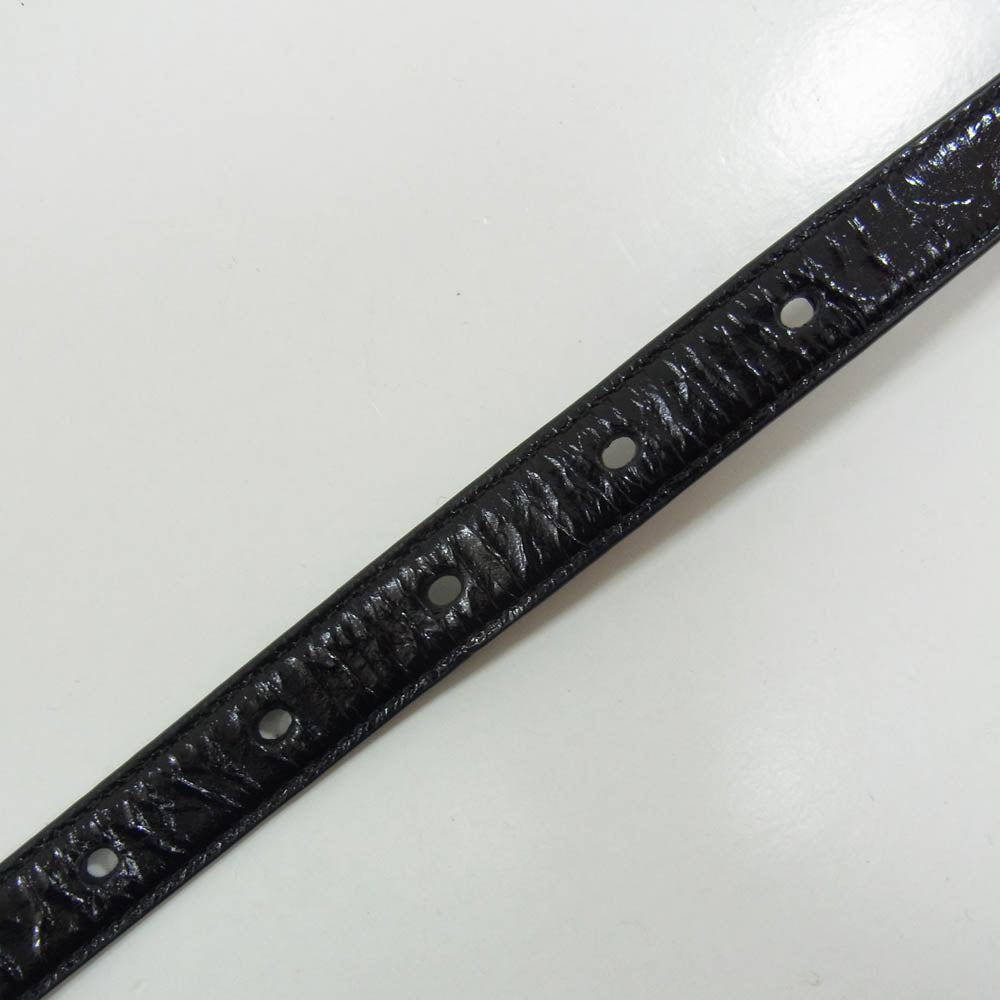 SAINT LAURENT サンローラン CRD 482792 シルバーバックル ナロー ベルト ブラック系【中古】